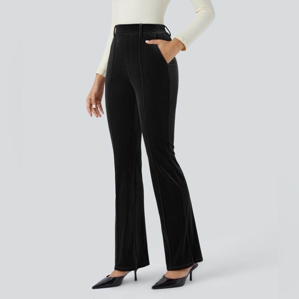 Halara NWT Flex High Waisted Pocket Velvet Work Pants XL - Picture 3 of 4
